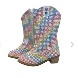 Lola + the boys RAINBOW SPARKLE COWGIRL BOOTS